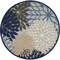 Homeroots 8 ft. Round Blue Large Floral Indoor & Outdoor Area Rug 384825 - alternate 1